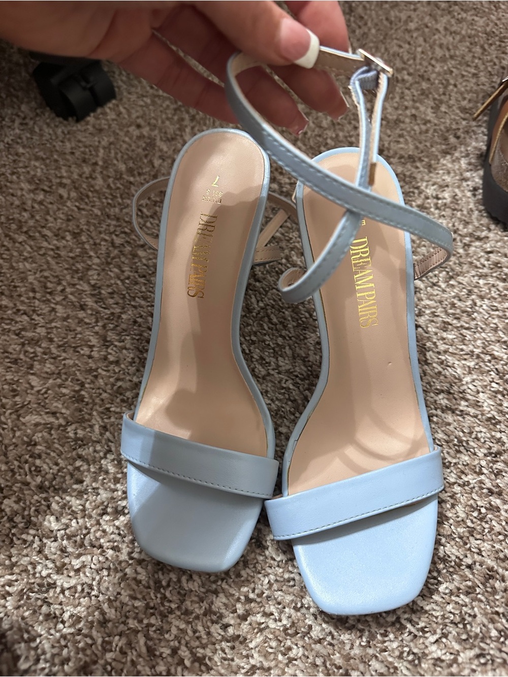 Dream Pairs Pastel Blue Ankle Strap Heels